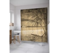 Штора (занавеска) для ванной JoyArty "Уходящий пароход" из сатена, 180х200 см с крючками, sc_8108