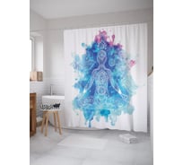Штора (занавеска) для ванной JoyArty "Орнаментальная йога" из сатена, 180х200 см с крючками, sc_62833