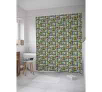 Штора (занавеска) для ванной JoyArty "Дорога со стоянками" из сатена, 180х200 см с крючками, sc_55251