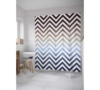 Штора (занавеска) для ванной JoyArty "Зигзаги с градиентом" из сатена, 180х200 см с крючками, sc_8711