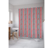 Штора (занавеска) для ванной JoyArty "Вертикальные бусы" из сатена, 180х200 см с крючками, sc_58351