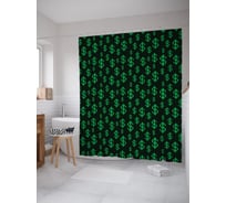 Штора (занавеска) для ванной JoyArty "Знак доллара" из сатена, 180х200 см с крючками, sc_54389