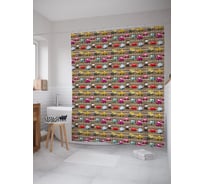 Штора (занавеска) для ванной JoyArty "Автомобильные пробки" из сатена, 180х200 см с крючками, sc_53495