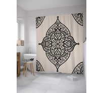 Штора (занавеска) для ванной JoyArty "Улыбчивые лепестки" из сатена, 180х200 см с крючками, sc_8413