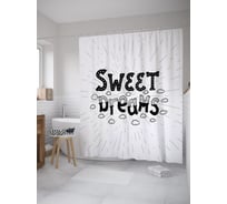 Штора (занавеска) для ванной JoyArty "Мечты в облаках" из сатена, 180х200 см с крючками, sc_61140