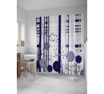 Штора (занавеска) для ванной JoyArty "Домашние одуванчики" из сатена, 180х200 см с крючками, sc_8293