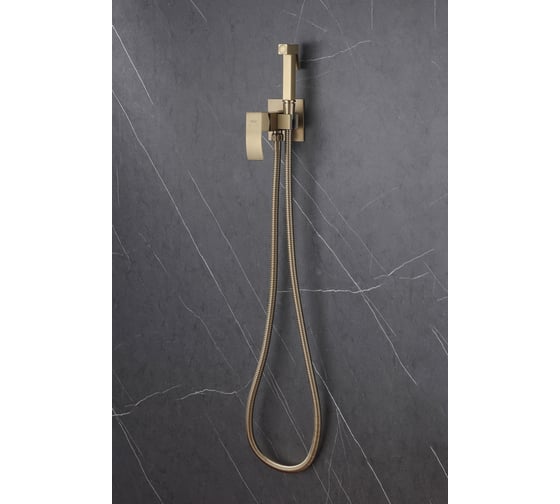 Смеситель ABBER Wasserfall с гигиеническим душем, золото матовое AF8625G