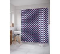 Штора (занавеска) для ванной JoyArty "Геометрическая орнаментальность" из сатена, 180х200 см с крючками, sc_63480