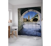 Штора (занавеска) для ванной JoyArty "Лондонский тоннель" из сатена, 180х200 см с крючками, sc_9394