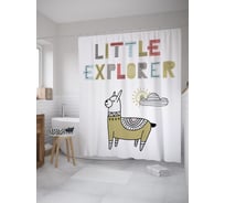 Штора (занавеска) для ванной JoyArty "Маленький исследователь" из сатена, 180х200 см с крючками, sc_61522