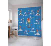 Штора (занавеска) для ванной JoyArty "Ослики на зебре" из сатена, 180х200 см sc_378913