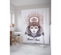 Штора (занавеска) для ванной JoyArty "Королева пчел" из сатена, 180х200 см с крючками, sc_52839