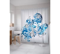 Штора (занавеска) для ванной JoyArty "Кувшин Водолея" из сатена, 180х200 см с крючками, sc_58195