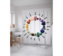 Штора (занавеска) для ванной JoyArty "Круг минералов" из сатена, 180х200 см с крючками, sc_7494