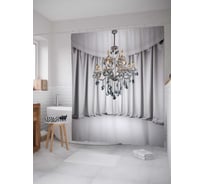 Штора (занавеска) для ванной JoyArty "Зал с люстрой" из сатена, 180х200 см с крючками, sc_8282