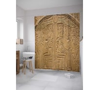 Штора (занавеска) для ванной JoyArty "Египетский рассказ" из сатена, 180х200 см с крючками, sc_9329