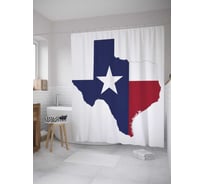 Штора (занавеска) для ванной JoyArty "Техасская звезда" из сатена, 180х200 см с крючками, sc_8142