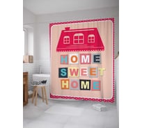 Штора (занавеска) для ванной JoyArty "Мой милый дом" из сатена, 180х200 см с крючками, sc_7508