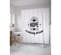 Штора (занавеска) для ванной JoyArty "Надежда это сон наяву" из сатена, 180х200 см с крючками, sc_61699