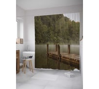 Штора (занавеска) для ванной JoyArty "Мостик на дикой местности" из сатена, 180х200 см с крючками, sc_9157