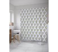 Штора (занавеска) для ванной JoyArty "Часы бохо" из сатена, 180х200 см с крючками, sc_55322