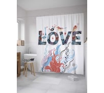 Штора (занавеска) для ванной JoyArty "Любовь природы" из сатена, 180х200 см с крючками, sc_8625