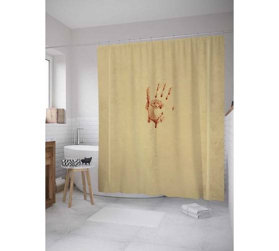 Штора (занавеска) для ванной JoyArty "След крови" из сатена, 180х200 см с крючками, sc_8148 1