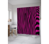 Штора (занавеска) для ванной JoyArty "Полосы зебры" из сатена, 180х200 см с крючками, sc_61650