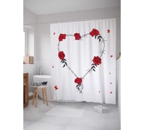 Штора (занавеска) для ванной JoyArty "Жесткое сердце" из сатена, 180х200 см с крючками, sc_9992