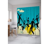 Штора (занавеска) для ванной JoyArty "Дикие танцы" из сатена, 180х200 см с крючками, sc_64180