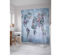 Штора (занавеска) для ванной JoyArty "Карта печатей" из сатена, 180х200 см с крючками, sc_7606