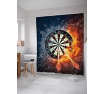 Штора (занавеска) для ванной JoyArty "Стихийный дартс" из сатена, 180х200 см с крючками, sc_7627