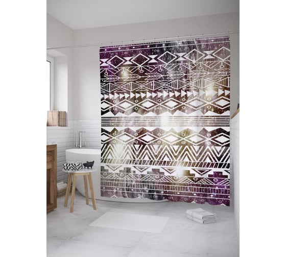 Штора (занавеска) для ванной JoyArty "Стрелы древности" из сатена, 180х200 см с крючками, sc_8178 1