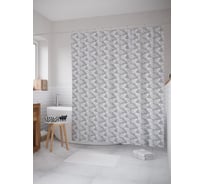 Штора (занавеска) для ванной JoyArty "Отпечаток листьев" из сатена, 180х200 см с крючками, sc_54911