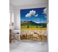 Штора (занавеска) для ванной JoyArty "Бедные овечки" из сатена, 180х200 см с крючками, sc_9973