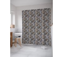 Штора (занавеска) для ванной JoyArty "Полевая листва" из сатена, 180х200 см с крючками, sc_54403