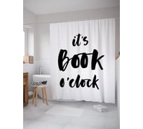Штора (занавеска) для ванной JoyArty "Время читать" из сатена, 180х200 см с крючками, sc_52937