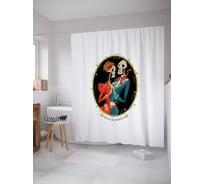 Штора (занавеска) для ванной JoyArty "Парочка мертвецов" из сатена, 180х200 см с крючками, sc_53590
