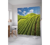 Штора (занавеска) для ванной JoyArty "Фермерские холмы" из сатена, 180х200 см с крючками, sc_9978