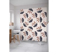 Штора (занавеска) для ванной JoyArty "Карнавальные перья" из сатена, 180х200 см с крючками, sc_9463