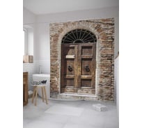 Штора (занавеска) для ванной JoyArty "Дверь в прошлое" из сатена, 180х200 см с крючками, sc_9206