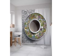 Штора (занавеска) для ванной JoyArty "Тарелка раскраска" из сатена, 180х200 см с крючками, sc_6737