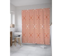 Штора (занавеска) для ванной JoyArty "Ромбы в зигзагах" из сатена, 180х200 см с крючками, sc_59993
