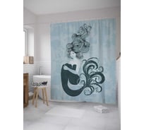 Штора (занавеска) для ванной JoyArty "Мысли русалки" из сатена, 180х200 см с крючками, sc_9099
