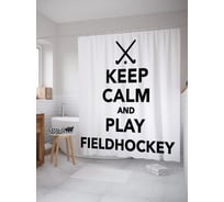 Штора (занавеска) для ванной JoyArty "Играть в хоккей на траве" из сатена, 180х200 см с крючками, sc_54244