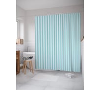 Штора (занавеска) для ванной JoyArty "Небесная пастель полос" из сатена, 180х200 см с крючками, sc_58106