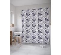 Штора (занавеска) для ванной JoyArty "Монотонные магнолии" из сатена, 180х200 см с крючками, sc_59518