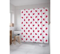 Штора (занавеска) для ванной JoyArty "Стрела в сердце" из сатена, 180х200 см с крючками, sc_58915