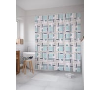 Штора (занавеска) для ванной JoyArty "Абстрактный этнос" из сатена, 180х200 см с крючками, sc_64073