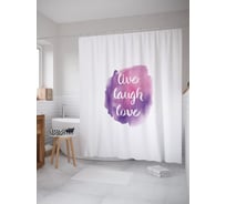 Штора (занавеска) для ванной JoyArty "Акварельная мотивация" из сатена, 180х200 см с крючками, sc_53832